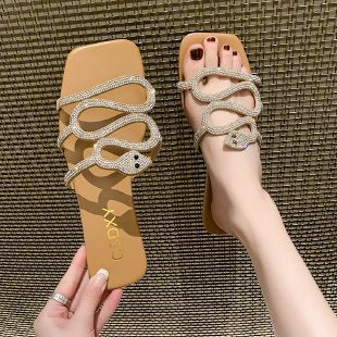 Dame Glamourøse fotsandaler med glitrende strassapplikationer og behagelig sål Stilla