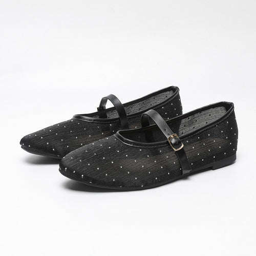 Dame ballerinaer med elegant rem og glitrende accenter Stilla