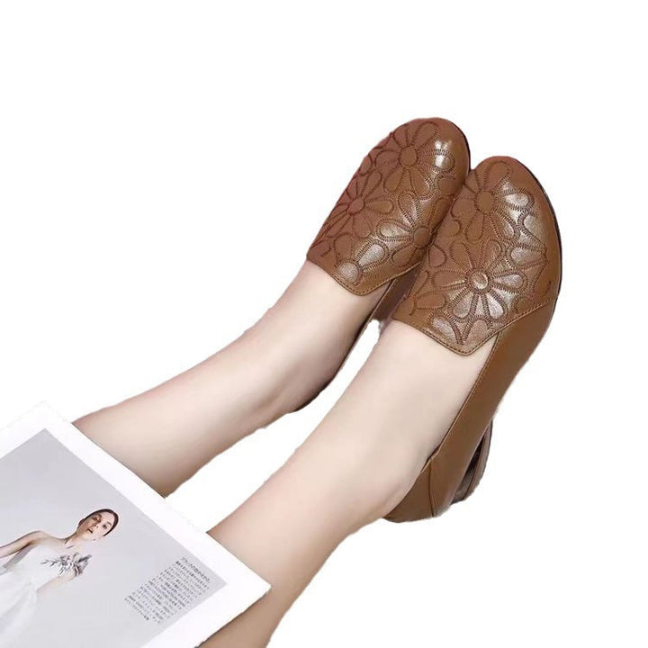 Dame Blomsterprægede Slip-On Højhælede Sko Stilla