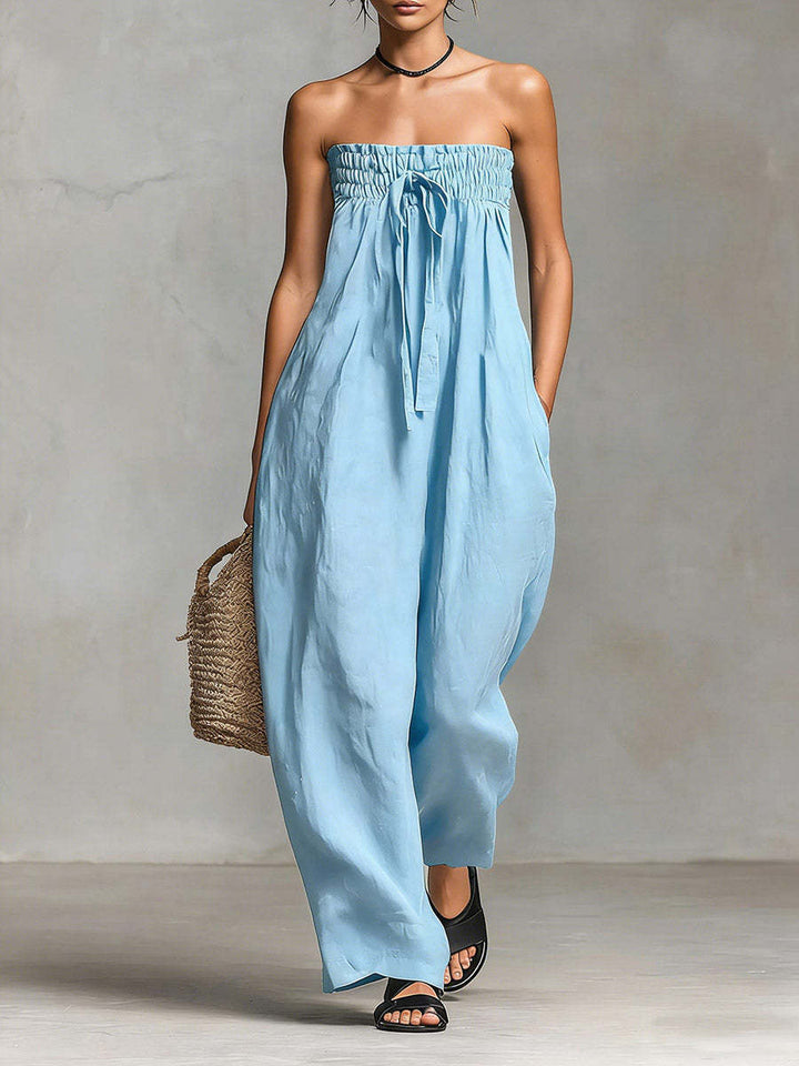 Dame Casual Jumpsuit med elastisk overdel og bredt ben Skovae