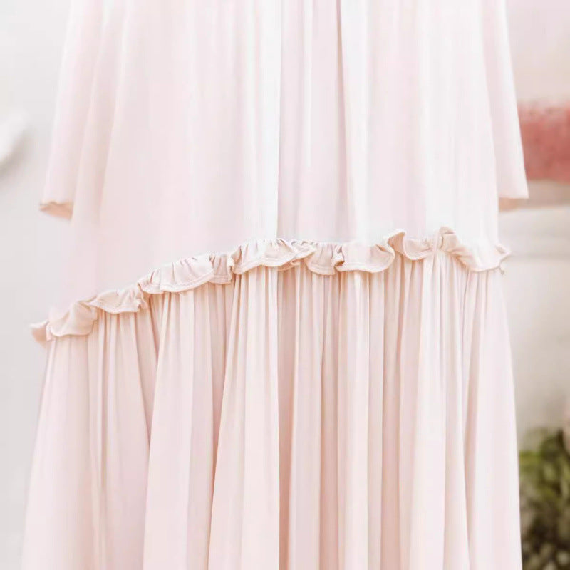 Dame Off-Shoulder Trapper Maxi Kjole med Ruffle-detaljer Stilla