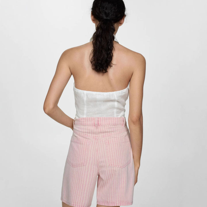 Dame moderne shorts med fine striber og afslappet snit Stilla