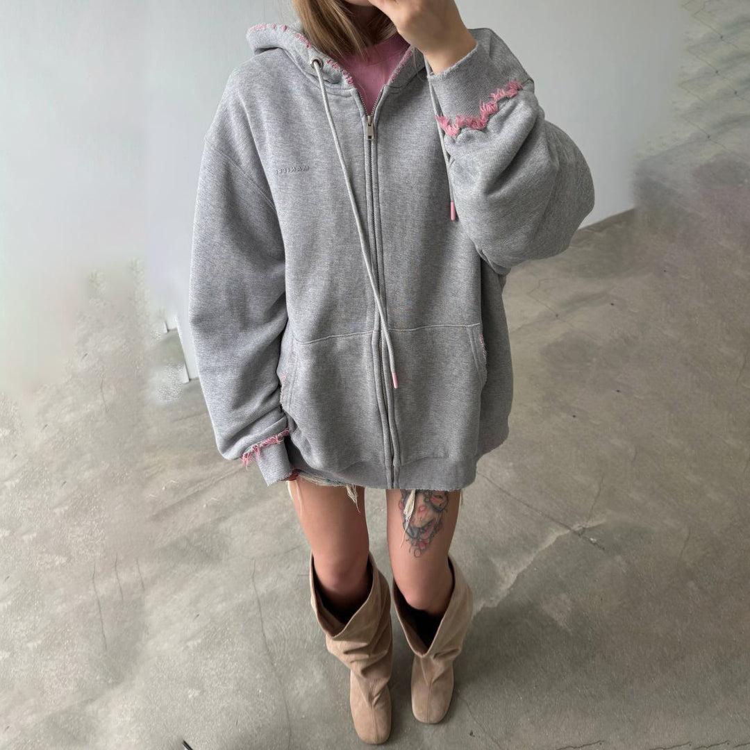 Kvinder Komfortabel Oversized Hoodie med Mode Fringe Stilla
