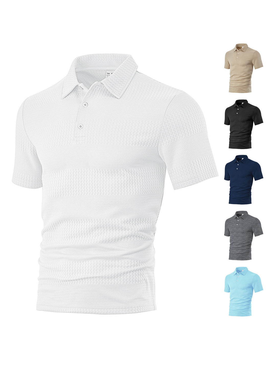 Herre Sporty Polo T-shirt med struktureret design Stilla