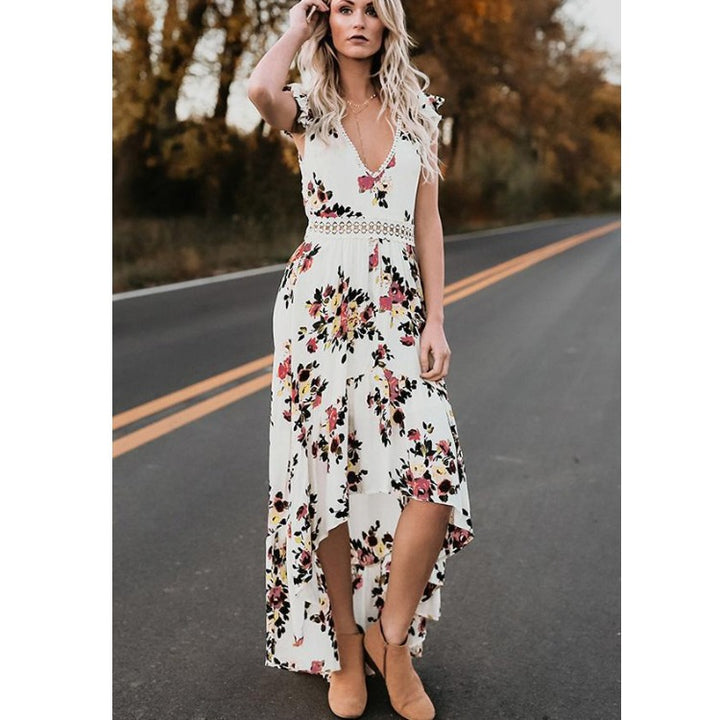 Dame Floral High-Low Maxikjole Stilla