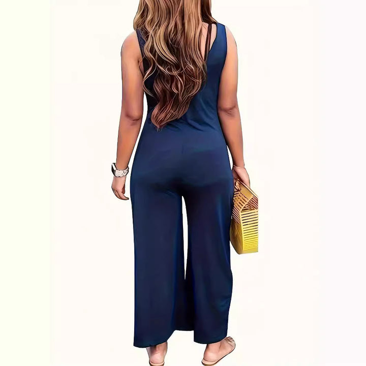 Damer Komfortabel Bredskåret Jumpsuit med Lommer og Spaghetti Stropper Stilla