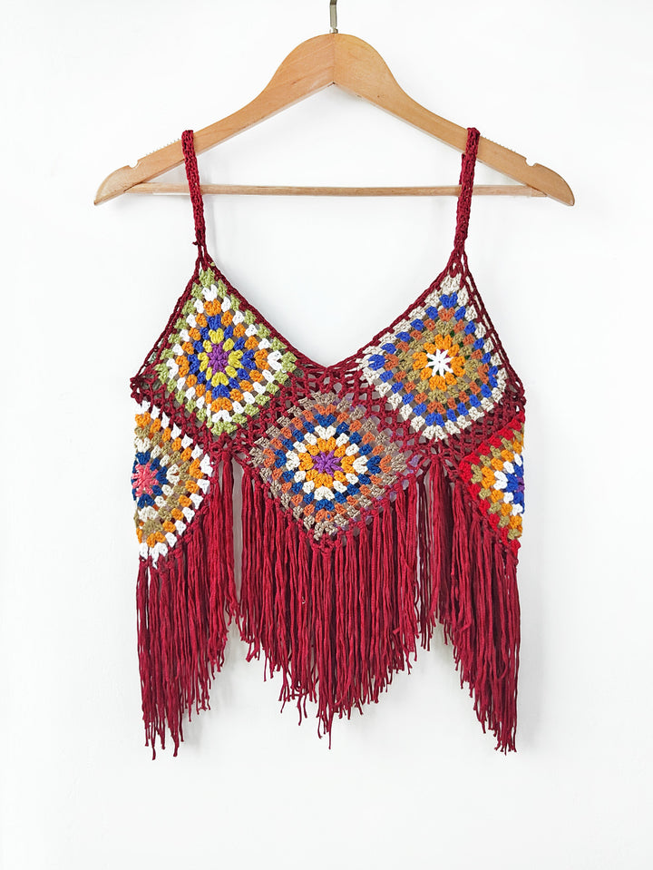 Dame Hækle-fringe Crop Top Stilla
