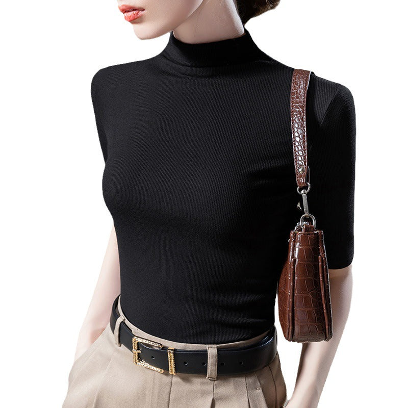 Dame Turtleneck Skjorte med fin ribstruktur og figurvenlig pasform Stilla