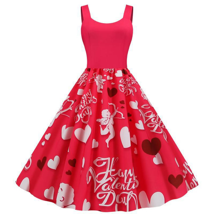 Ladies Swing Dress with Romantic Heart Designs Stilla