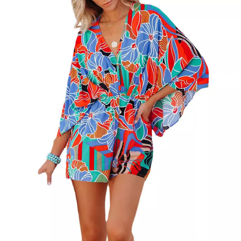 Dame blomsterprint omslag overalls Stilla