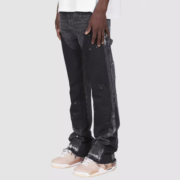 Herre Cargo-Jeans med unikt vaskeeffekt Stilla