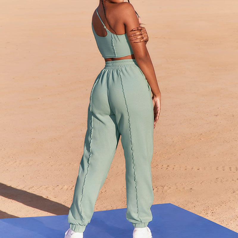 Dame Sporty Crop-Top og Joggingpants Sæt Stilla