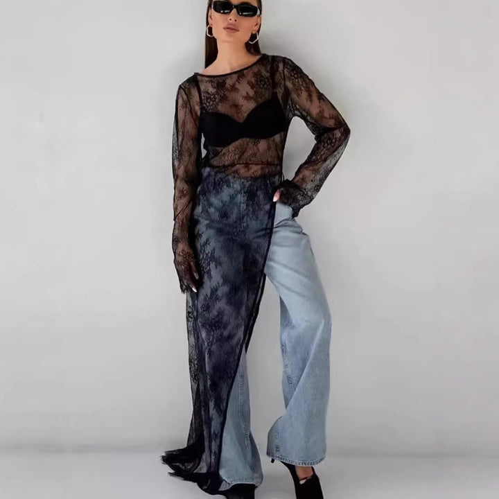 Dame elegant spidse og løse jeansbukser Stilla