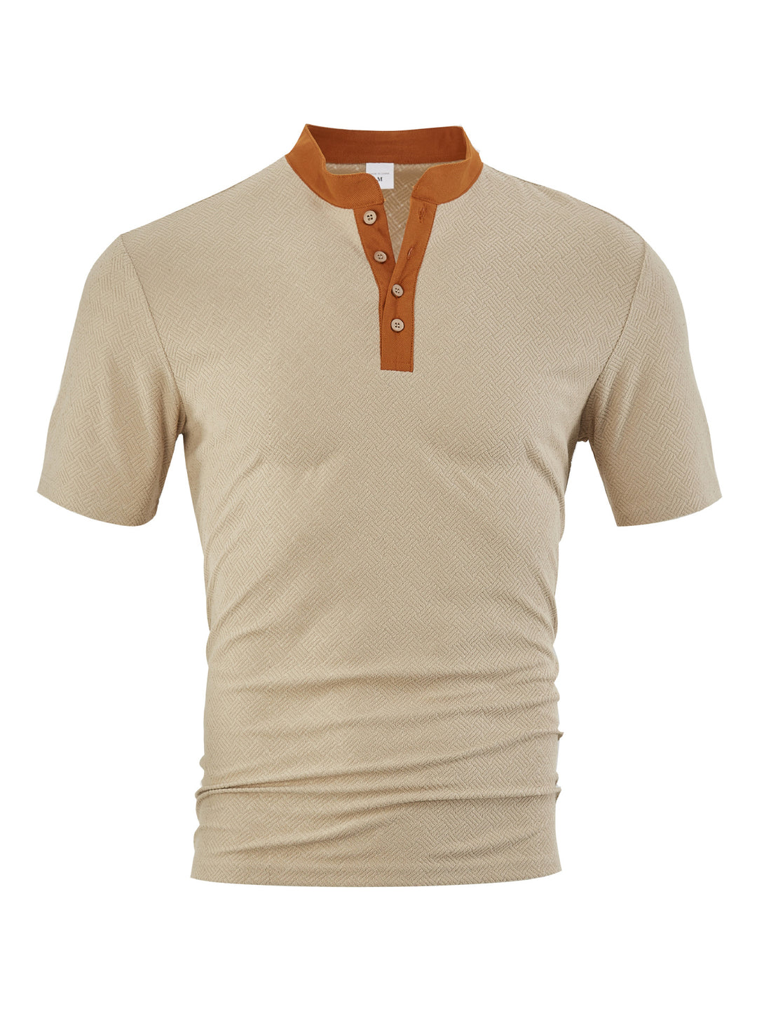 Herrer poloshirt med elegant Henley-udskæring og struktureret design Stilla