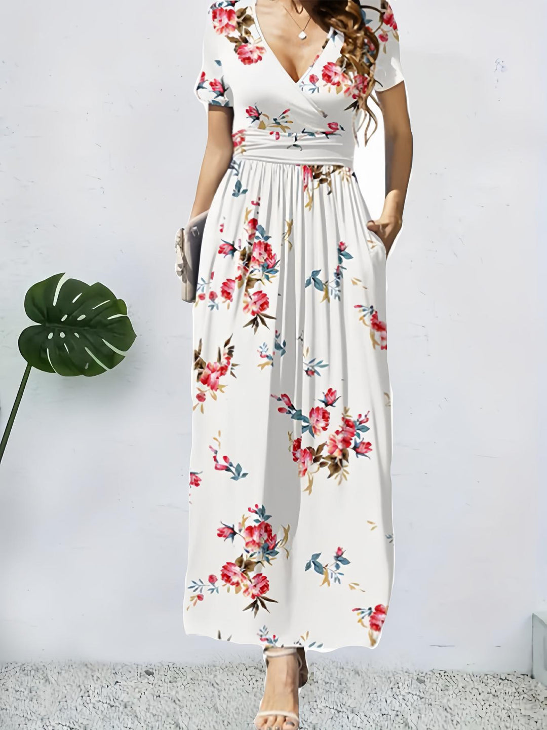 Damer Floral Wrap Maxi Kjole Stilla 1752725781