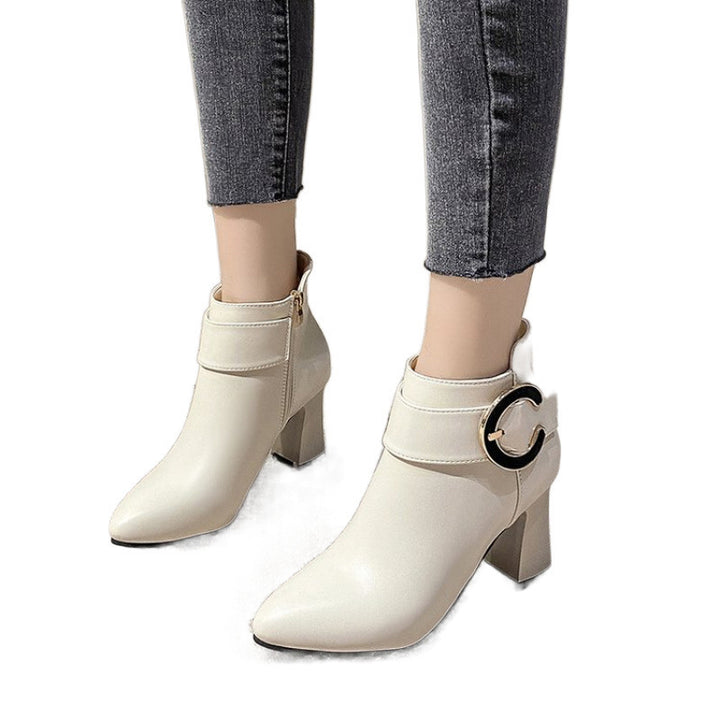 Dame elegante Ankle Boots med moderne spænde-applikation Stilla