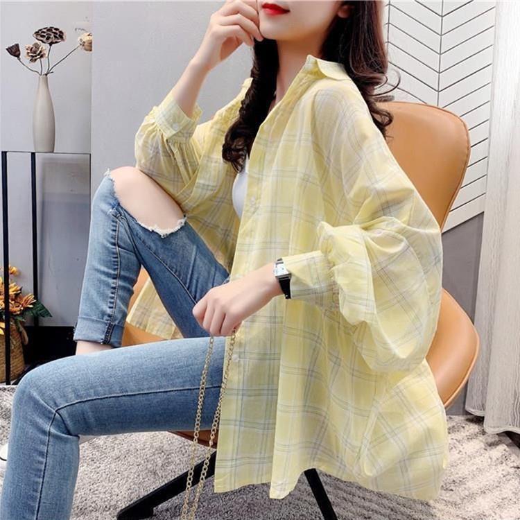Dame casual ternet skjorte bluse med løs pasform Stilla