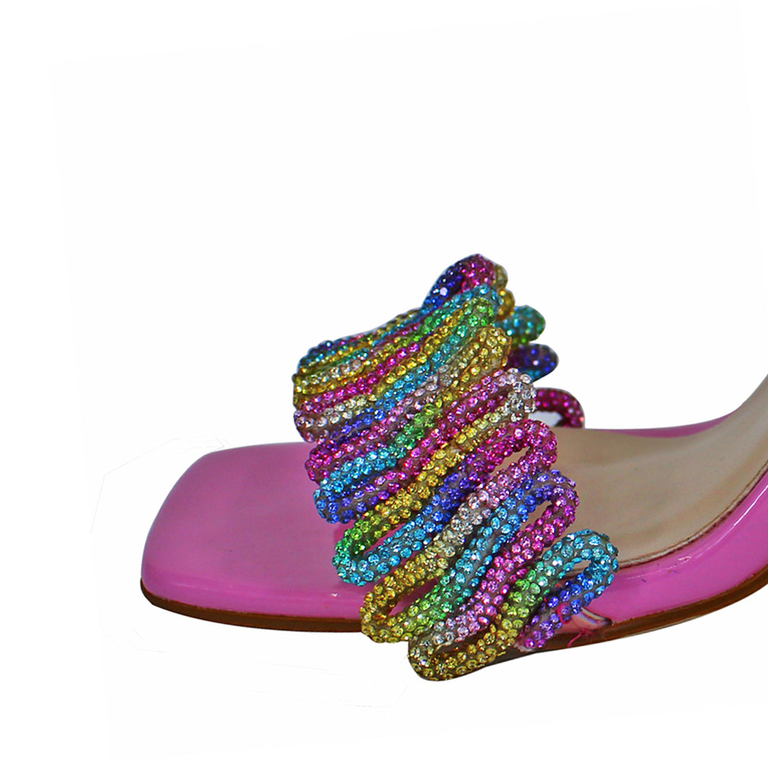 Femme Glitrende High-Heel Sandaler med Gennemsigtig Rem Stilla