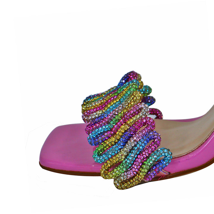 Femme Glitrende High-Heel Sandaler med Gennemsigtig Rem Stilla