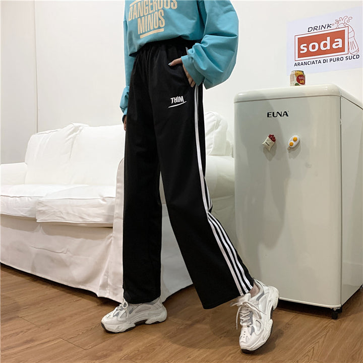 Kvindernes sporty casual bukser med moderne striber Stilla