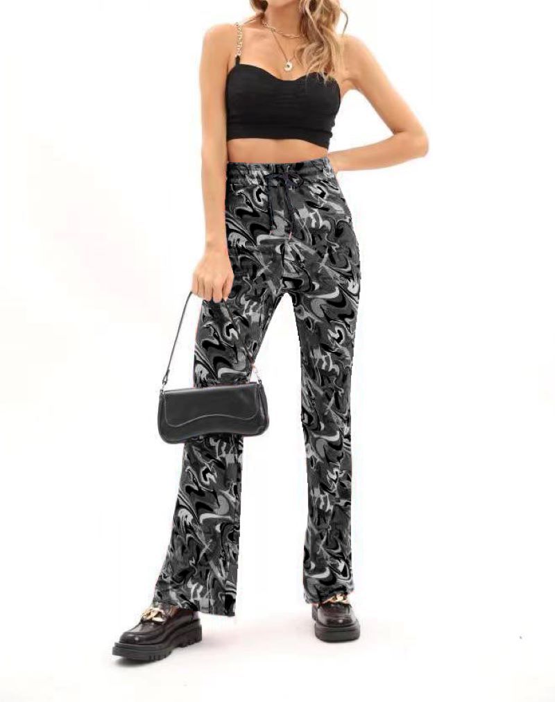 Dame blomstermønster flared pants Stilla
