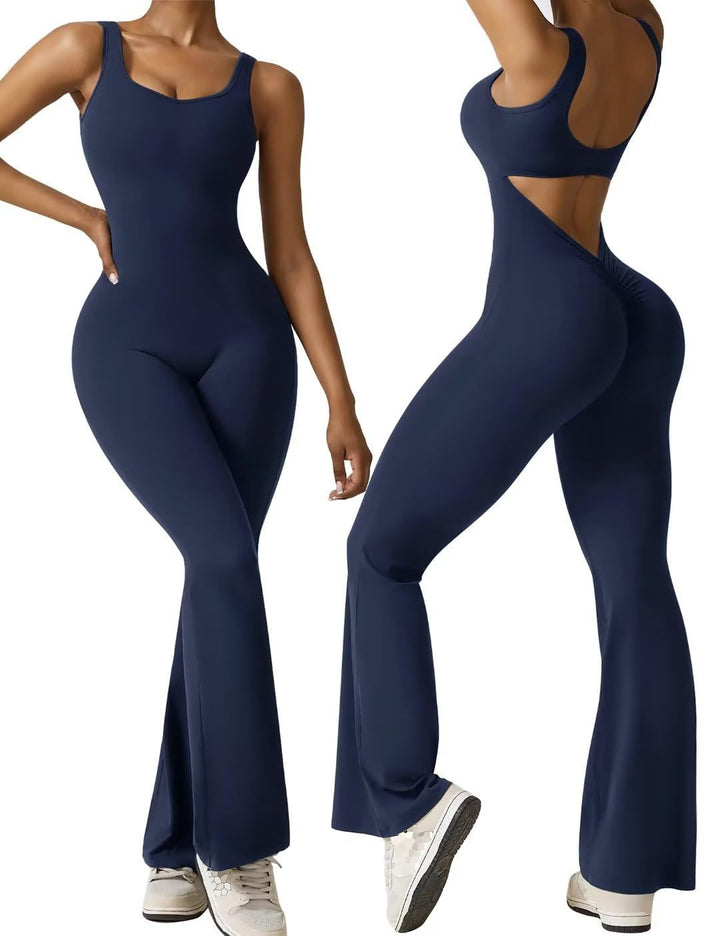 Dame Flydende Jumpsuit med Cut-Out-detaljer og bredt ben Stilla