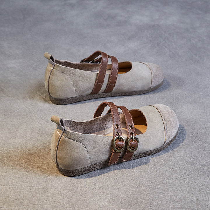 Dame Stilfulde Mary Jane Ballerinas med justerbare stropper Stilla