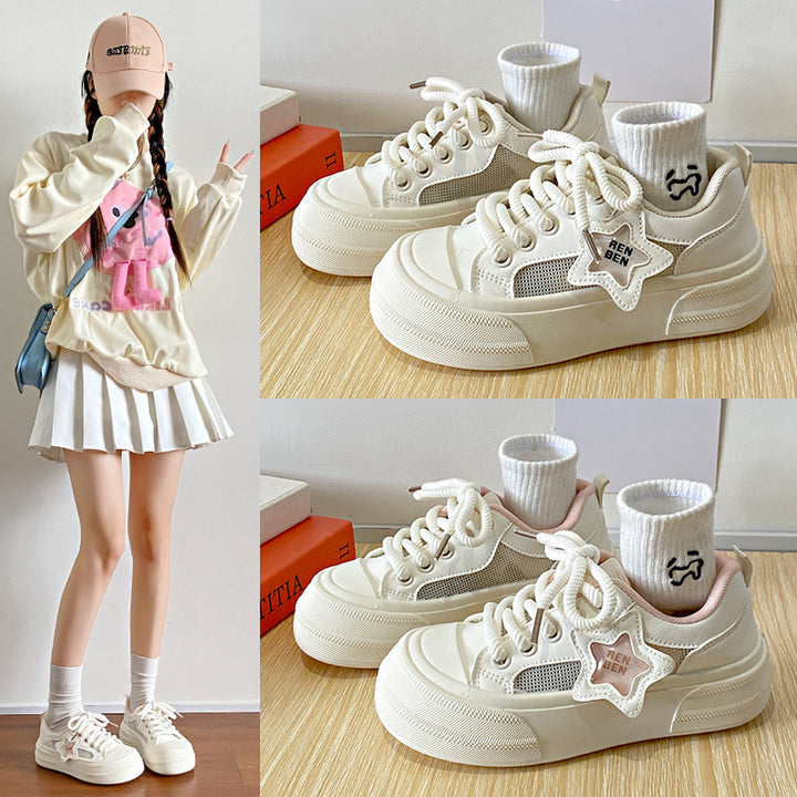 Dame Sneakers med åndbart mesh-overmateriale og trendy plateau sål Stilla