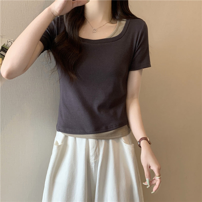 Femme Soft-Fit Lagdeling Rund hals T-Shirt Stilla