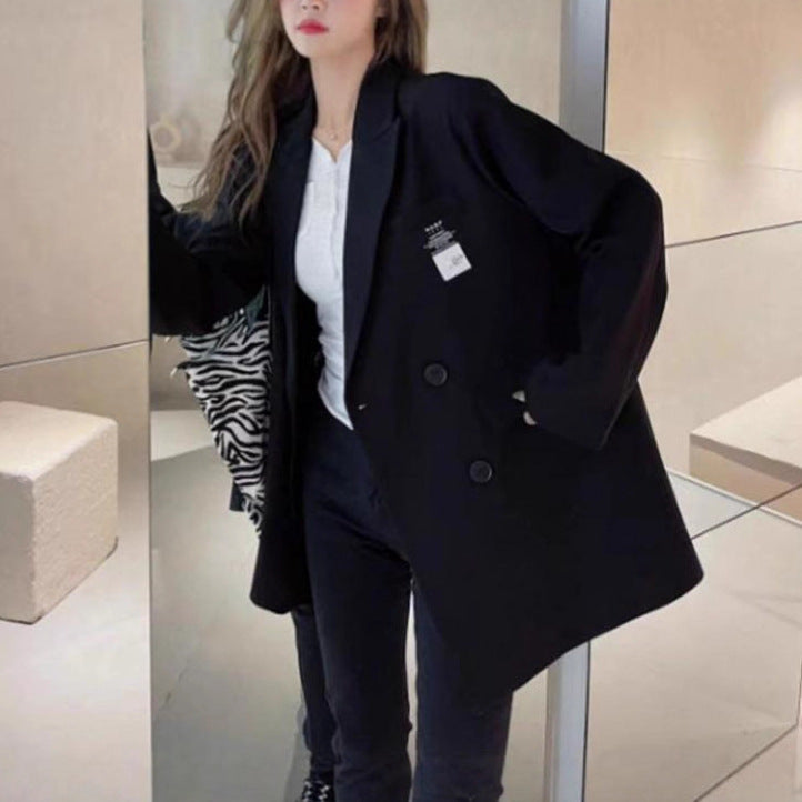 Kvinders oversized blazer med tekstureret stof Stilla