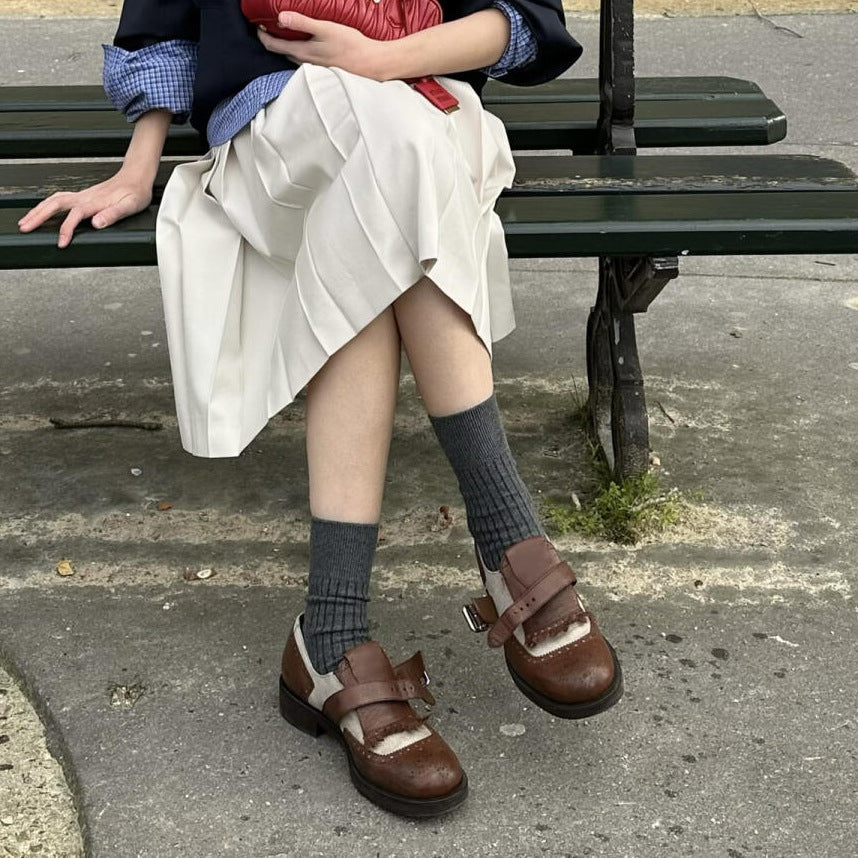Herrer vintage-inspirerede læder monk strap sko Stilla