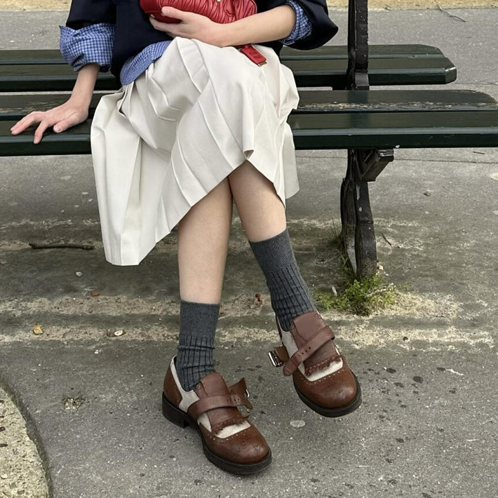 Herrer vintage-inspirerede læder monk strap sko Stilla
