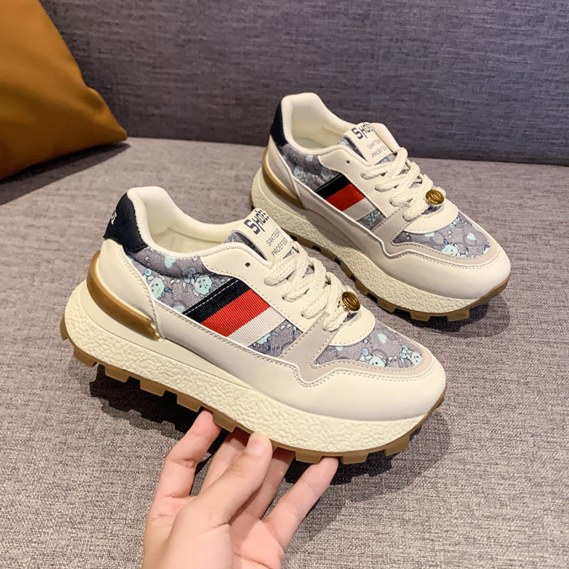 Dame mode Sneakers med unikt blomster mønster og komfortabel dæmpningsteknologi Stilla