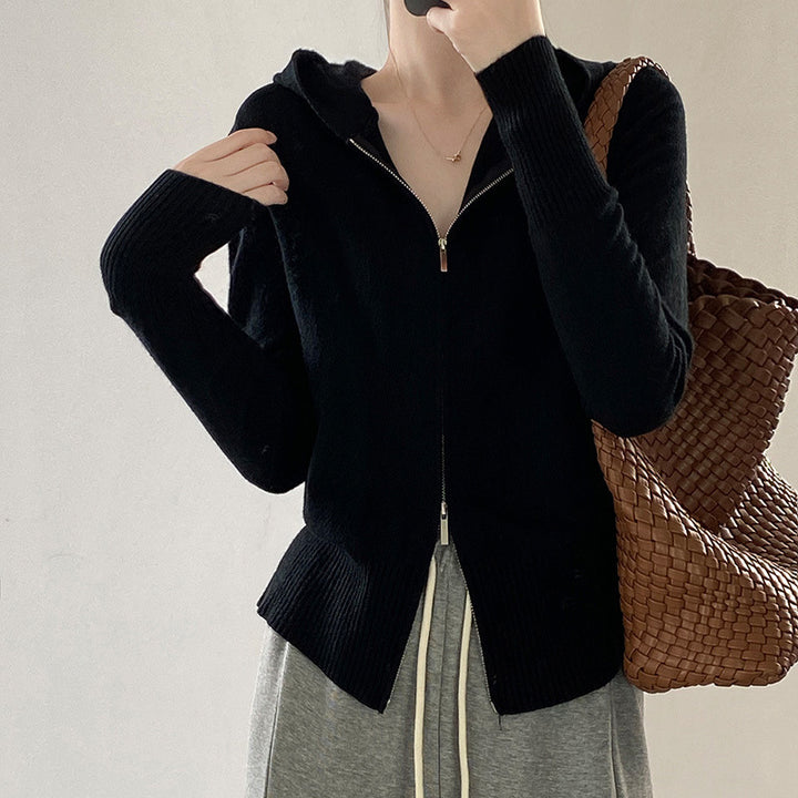Femme Soft Knit Zip-Up Hoodie Stilla