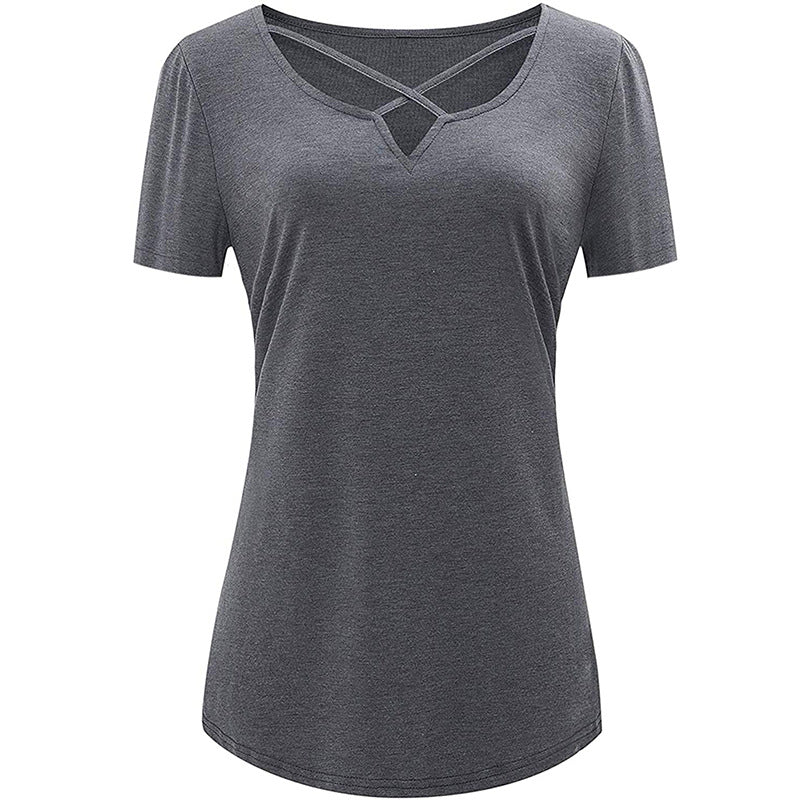 Dame Fritid Crisscross V-udskæring Top Stilla