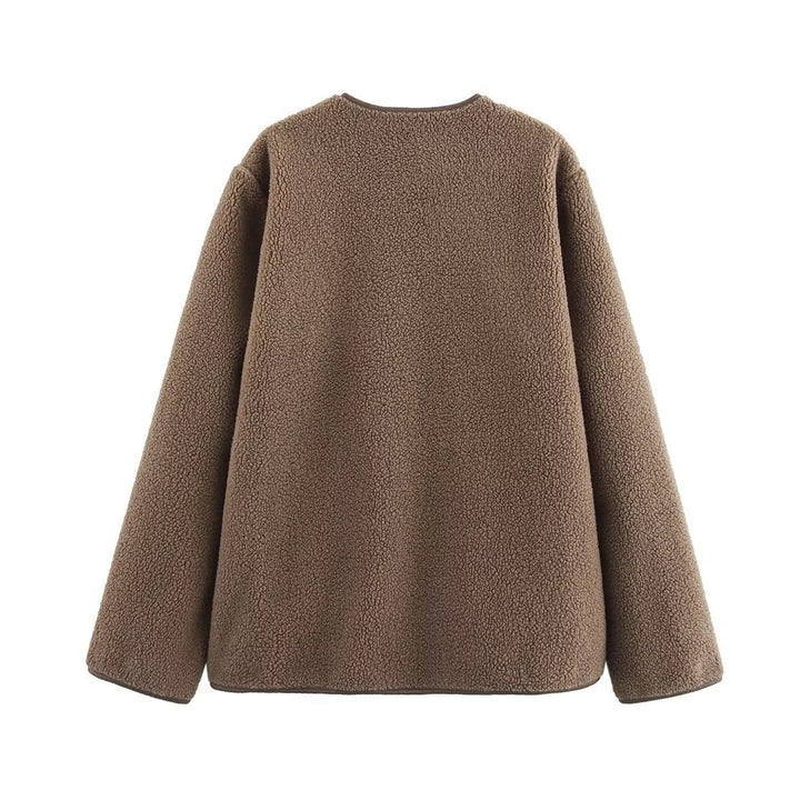 Femme Cozy Fleece Knap-Jakke Stilla