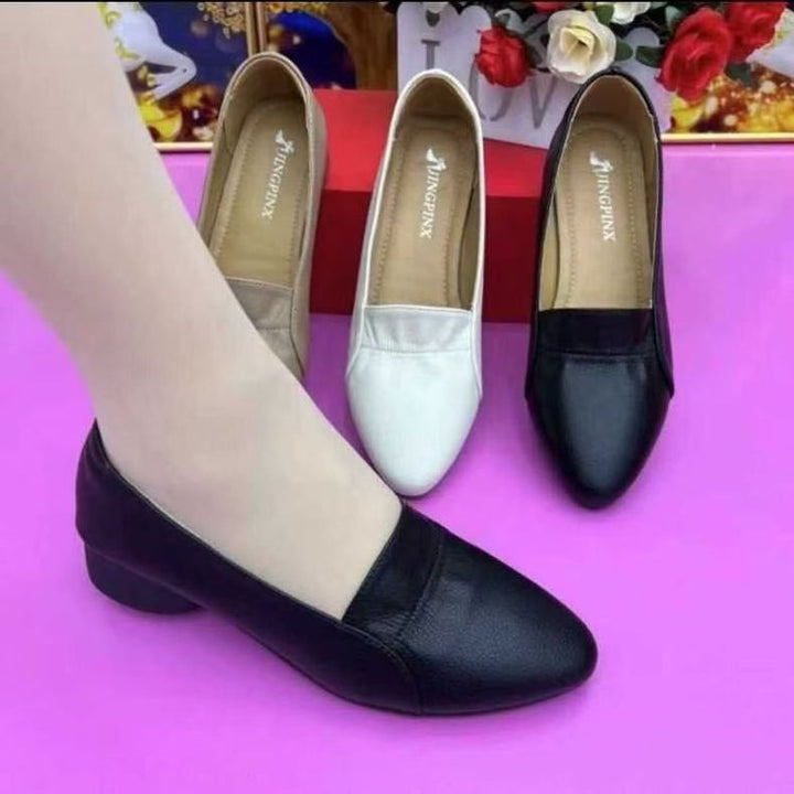 Dame elegante Ballerinaer med stabile blokhæle og chic design Stilla