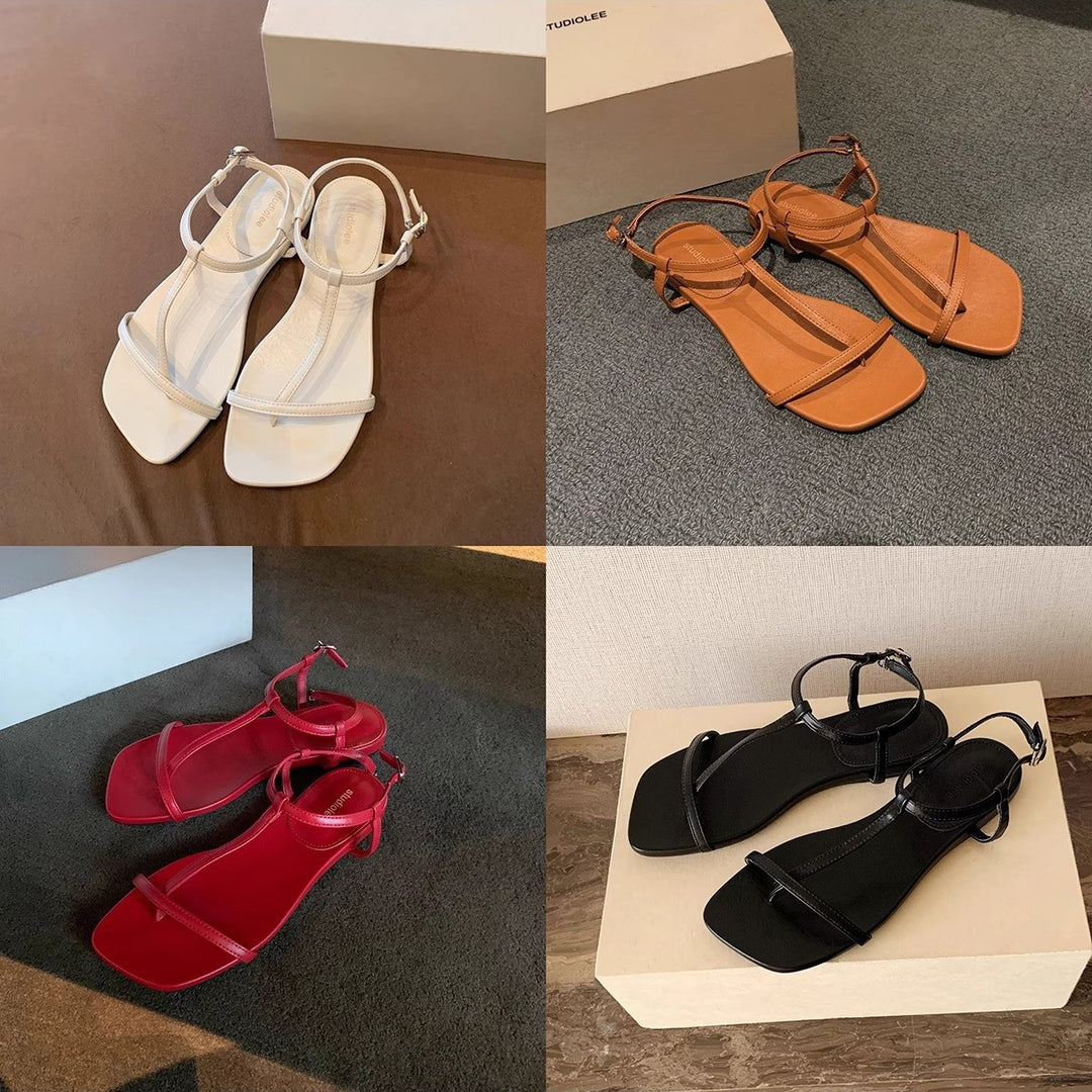 Dame Minimalistiske Flade T-Rem Sandaler Stilla