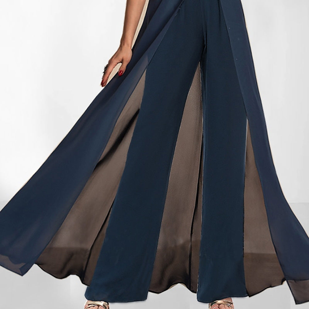 Dame Elegant Chiffon Overlay Jumpsuit Stilla