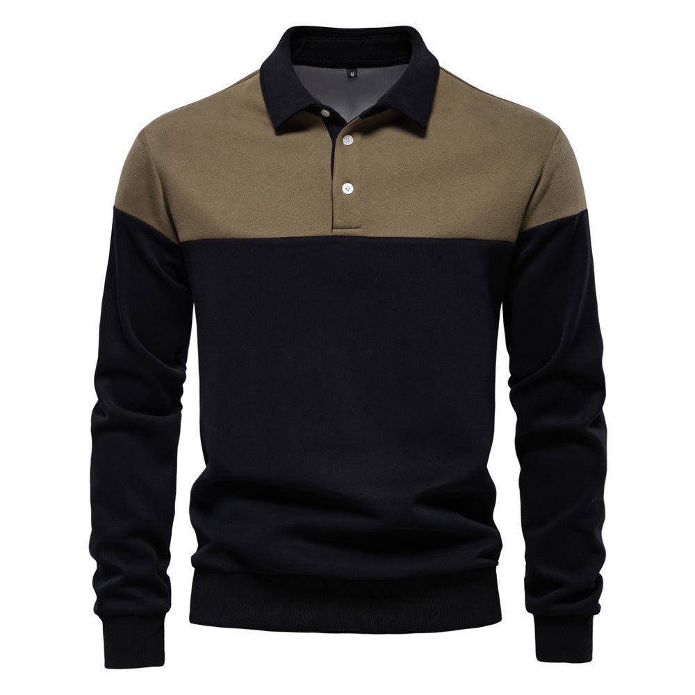 Herrer Polo-sweater med moderne farveblokdesign og sportiv krave Stilla