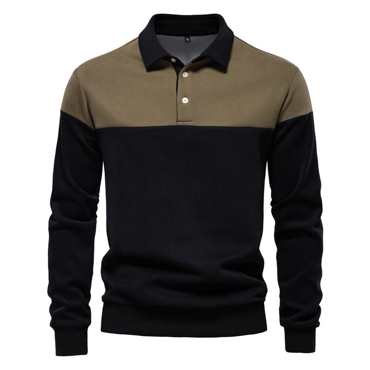 Herrer Polo-sweater med moderne farveblokdesign og sportiv krave Stilla