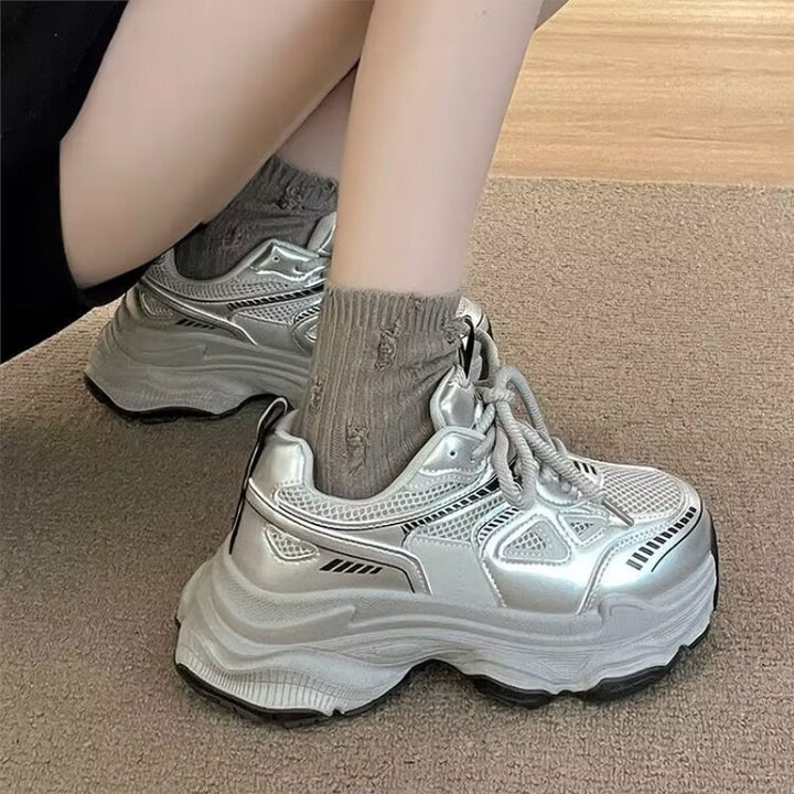 Dame Sporty Sneakers med åndbar netoverflade og støddæmpende sålprofil Stilla