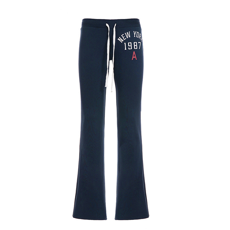 Dame fritidsbukser med høj talje og moderigtig skrift Skovae