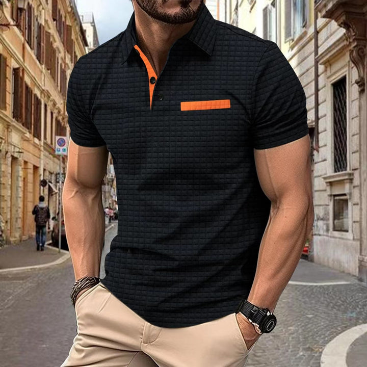 Herrer struktureret kortærmet polo skjorte med moderne design Stilla