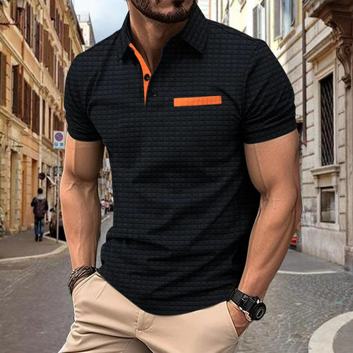 Herrer struktureret kortærmet polo skjorte med moderne design Stilla