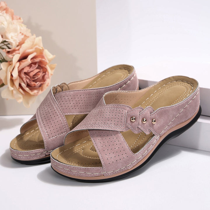 Dame Komfortable Pantofler med fashionable remdesign og ergonomisk fodseng Stilla