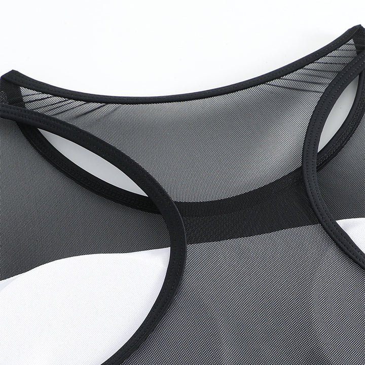 Dame sporty tankini-sæt med åndbart top og komfortable shorts Skovae