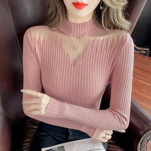 Kvindernes elegante sweater med transparente accenter Stilla