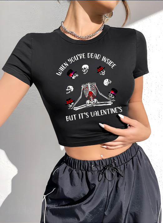 Dame Crop-Top med innovativt edderkopp-net design Skovae