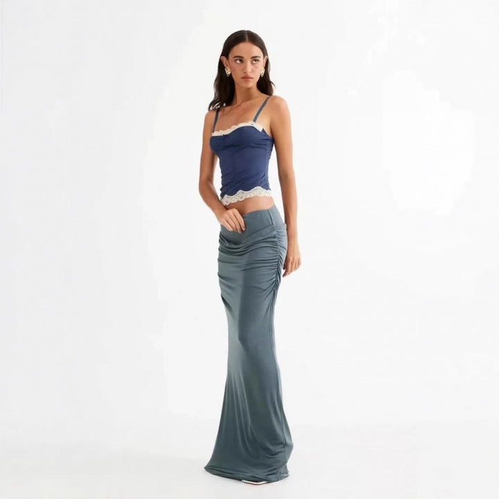 Dame Elegant Rynket Maxi Nederdel Stilla